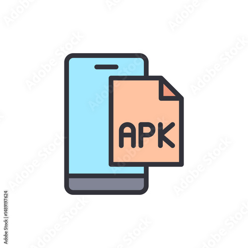Mobile Application Package File On A Modern Smartphone Interface