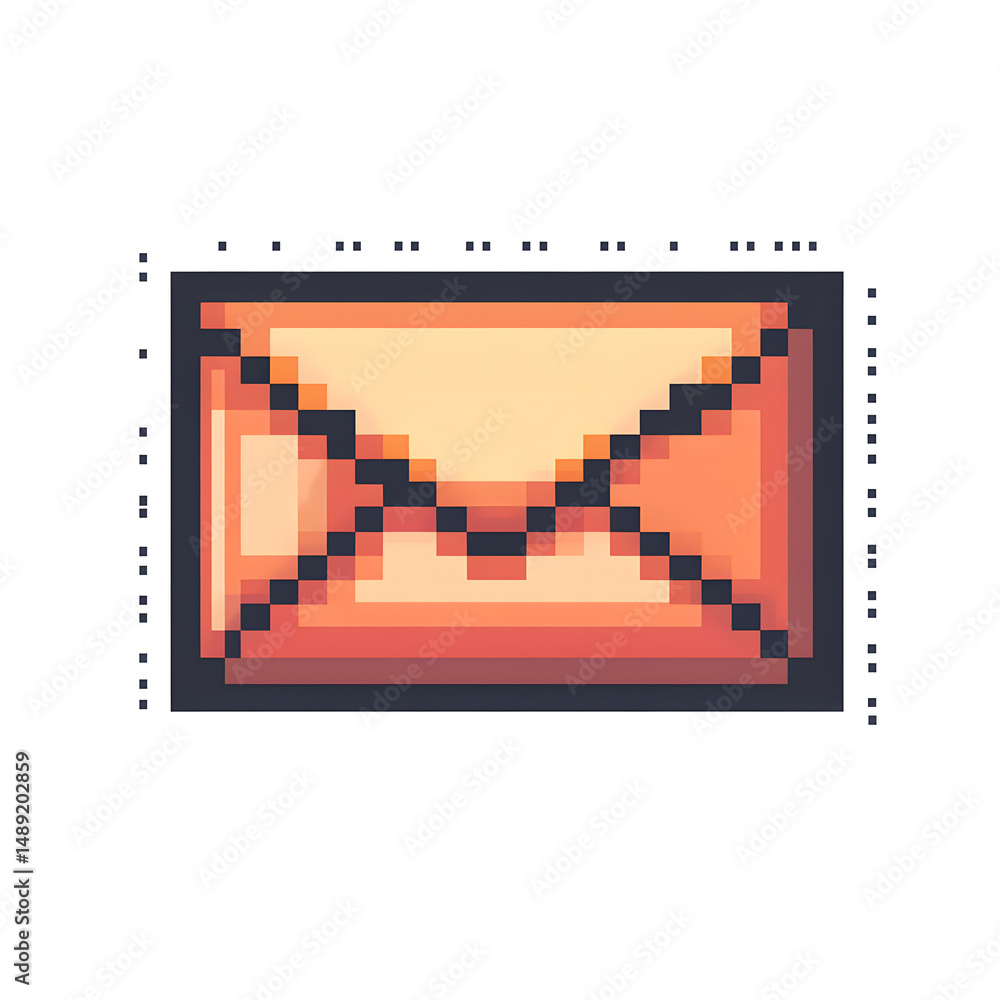 Fototapeta premium Envelope Message Pixel Art Flat Vector Illustration for Creative Designs