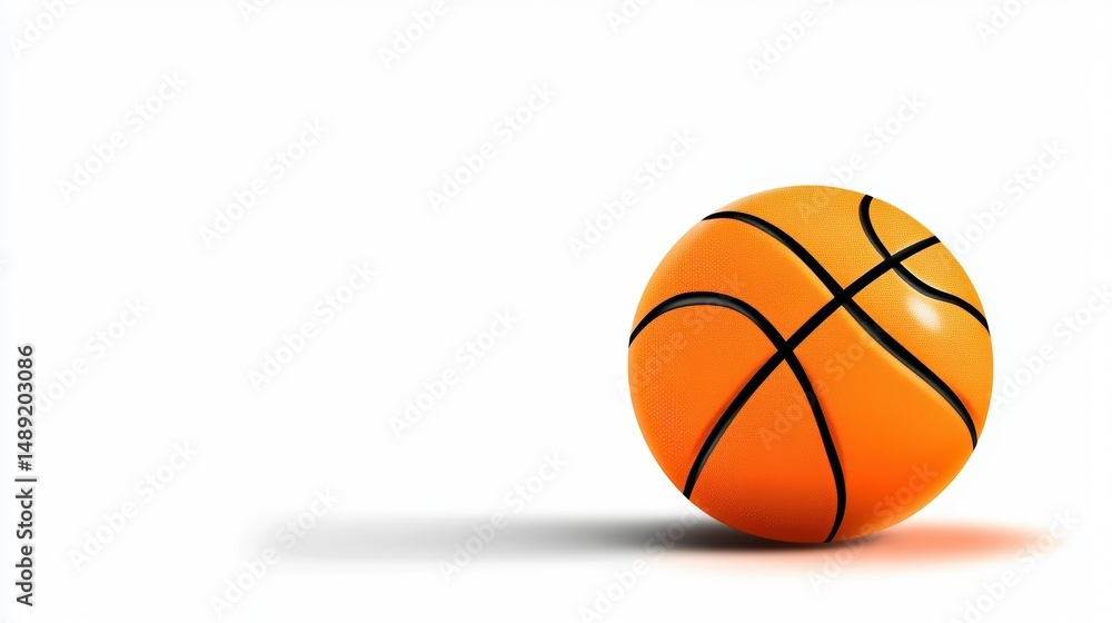 Fototapeta premium A retro-style basketball clipart featuring a classic orange ball with black lines, ideal for vintage sports designs and graphics.