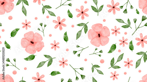 Wallpaper Mural seamless floral pattern Torontodigital.ca