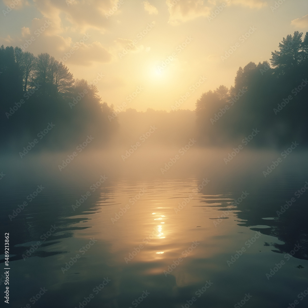 Fototapeta premium sunrise over the river