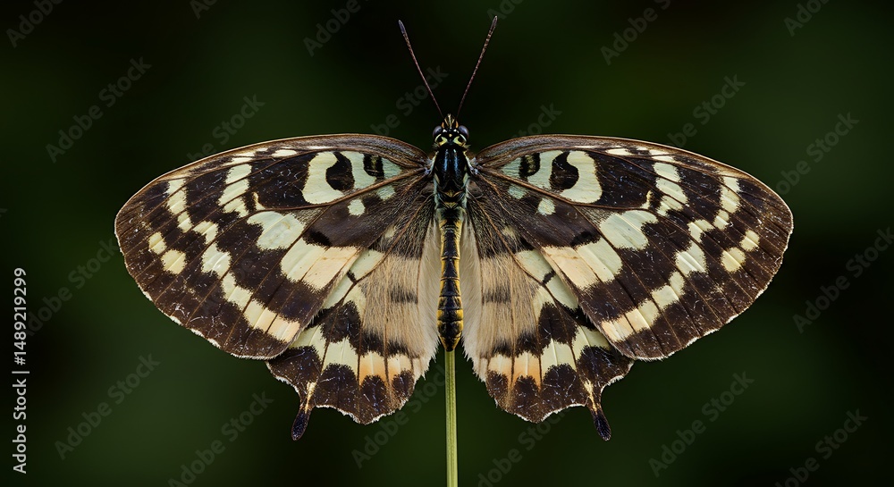 Naklejka premium Macro butterfly on dark background
