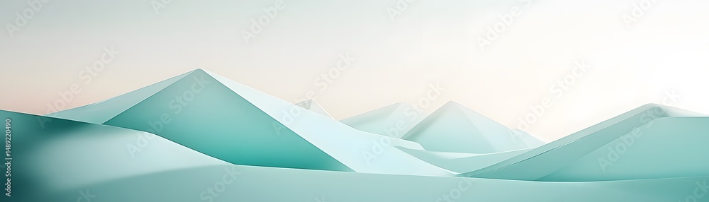 Abstract landscape scene of soft, light teal pyramids. Abstract landscape scene of soft, light teal pyramids.