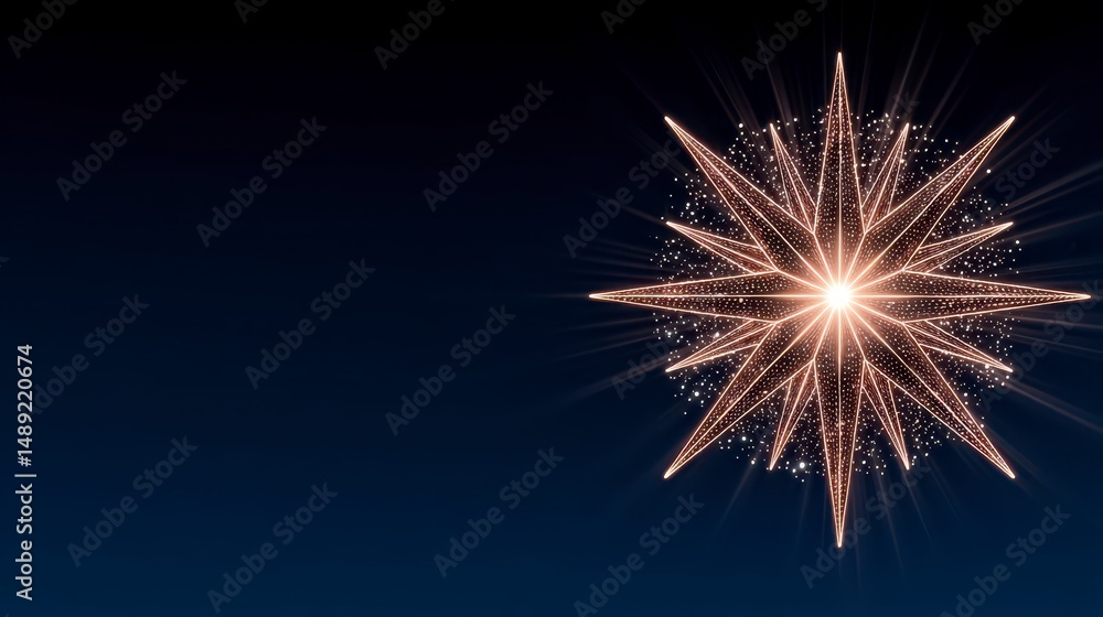 Obraz premium Sparkling Golden Starburst Festive Holiday Background PNG