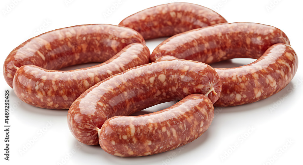 Italian Sausages Isolated on White Background. American food Italian Sausages Isolated on White Background. American food
