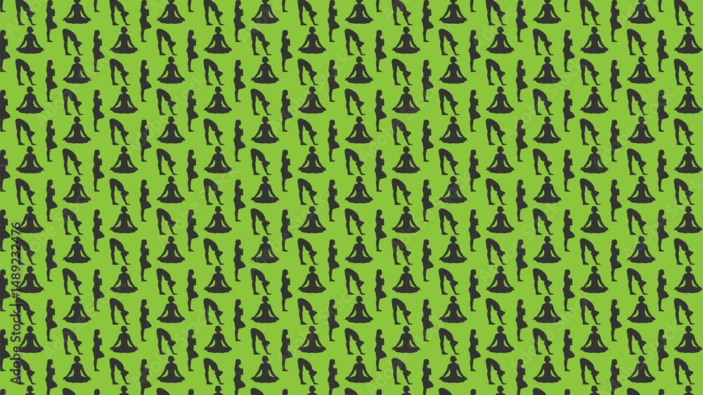 Fototapeta premium Seamless vector yoga pattern design multi colored 