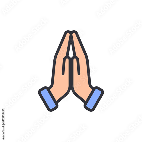 Illustration Of Praying Hands Expressing Hope Faith And Spirituality
