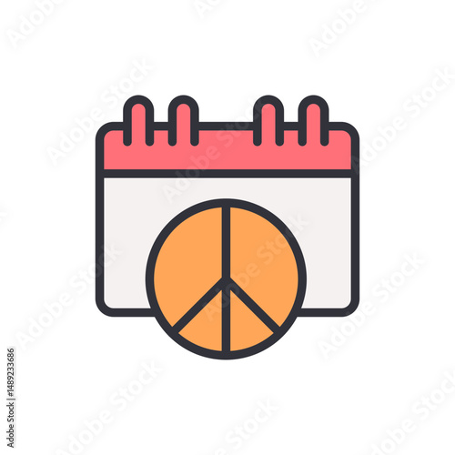 International Day Of Peace Marked On Calendar With Peace Symbol