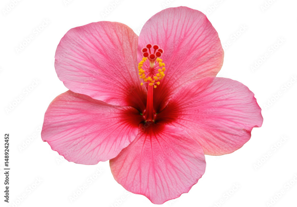 Naklejka premium Pink hibiscus flower isolated on transparent background