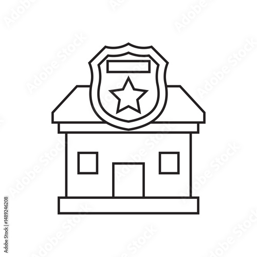 Police station line icon