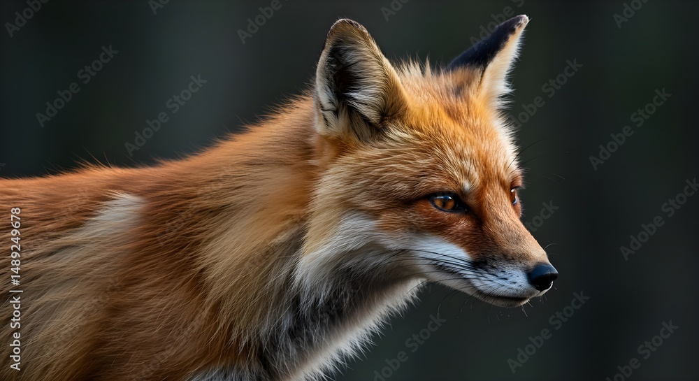 Fototapeta premium Majestic Fox with Detailed Fur on Transparent Background