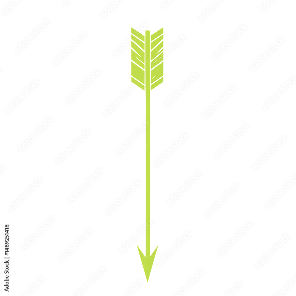 Minimalistic Arrow with Clean Contours in Lime Green Isolated on Transparent Background Minimalistic Arrow with Clean Contours in Lime Green Isolated on Transparent Background