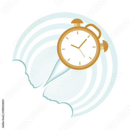 Deadline concept. Time Flying Representing Time Management and Speed.