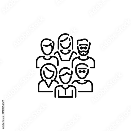vector illustration showcases a family icon set, a symbol of love and togetherness depicting people as a couple with a child, a design concept for family or teamwork