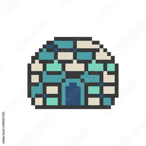 igloo snow retro pixel art