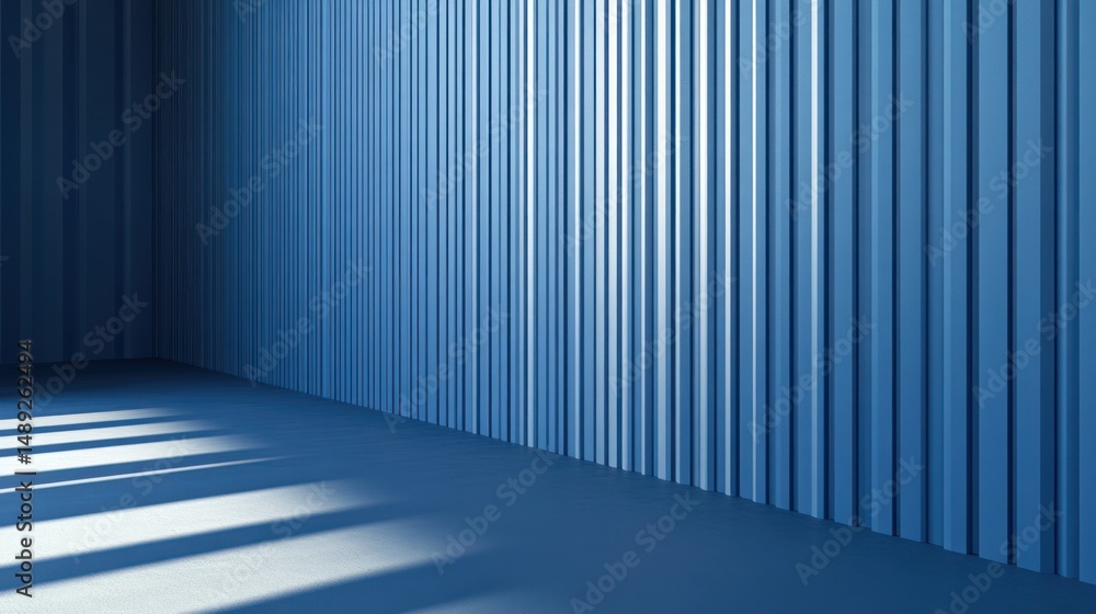 Empty, modern, blue room Empty, modern, blue room