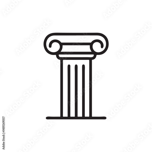 Classic Column Illustration: A clean illustration showcasing the timeless elegance of a single classical column, a symbol of enduring strength, and historical architecture.