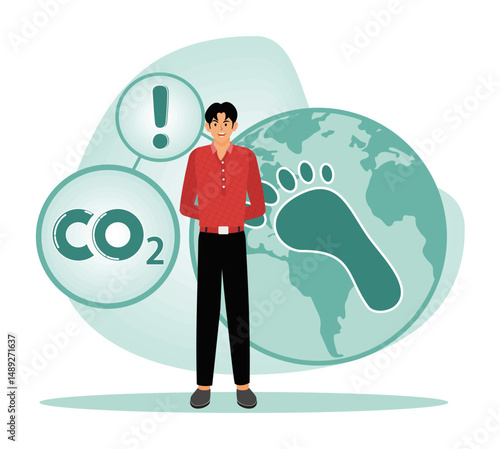Reduce co2 emission and climate impact concept.