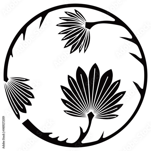 家紋です。棕櫚の枝丸といいます。