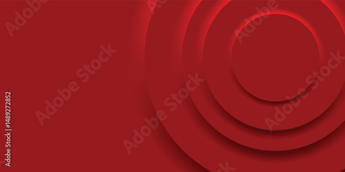 Red glowing semicircle scene layer. Abstract minimal scene semicircle background view.