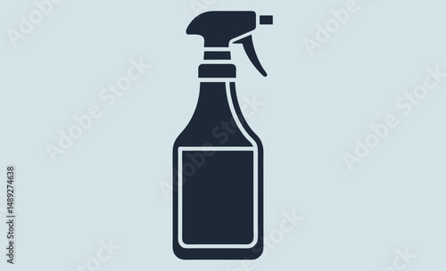 cleaning spray silhouette, bottle outline icon, household cleaner vector
