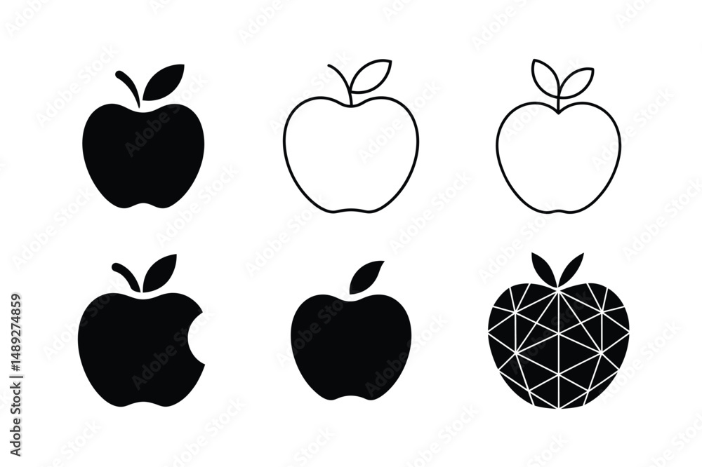 Fototapeta premium Apple Vector Icon in Realistic 3D Art