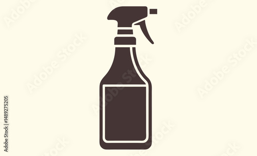 cleaning spray silhouette, bottle outline icon, household cleaner vector

