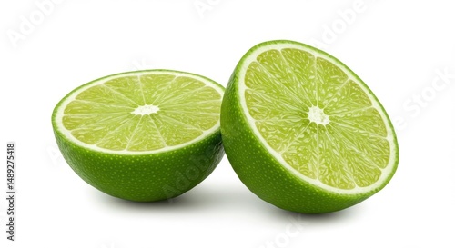 Lime halves closeup fresh fruit