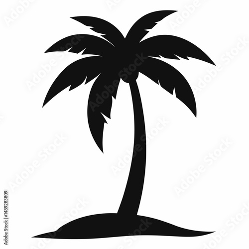 Coconut tree silhouette vector illustration 