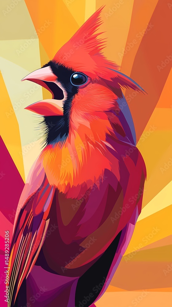 Obraz premium Colorful cardinal illustration