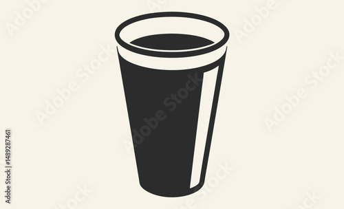  beverage icon, stylized beverage with ice vector drawing 