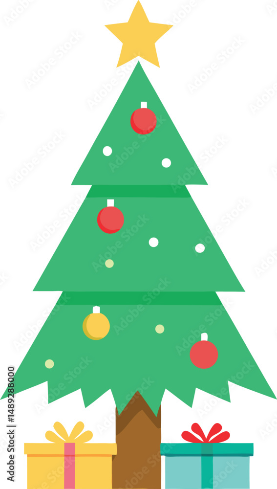 Fototapeta premium Christmas tree with gift boxes