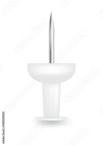 office neddle pushpin on white background