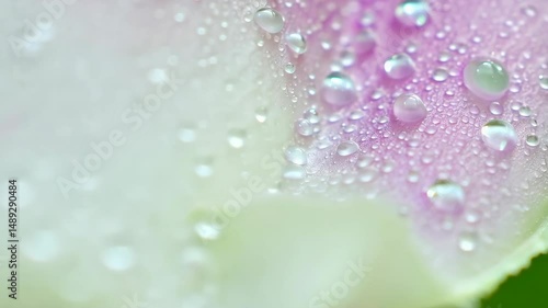 Wallpaper Mural Close-up on delicate flower petal showing gentle color transitions and glistening water droplets; floral beauty, detail and nature Torontodigital.ca
