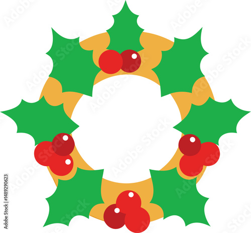 christmas wreath vector illustration