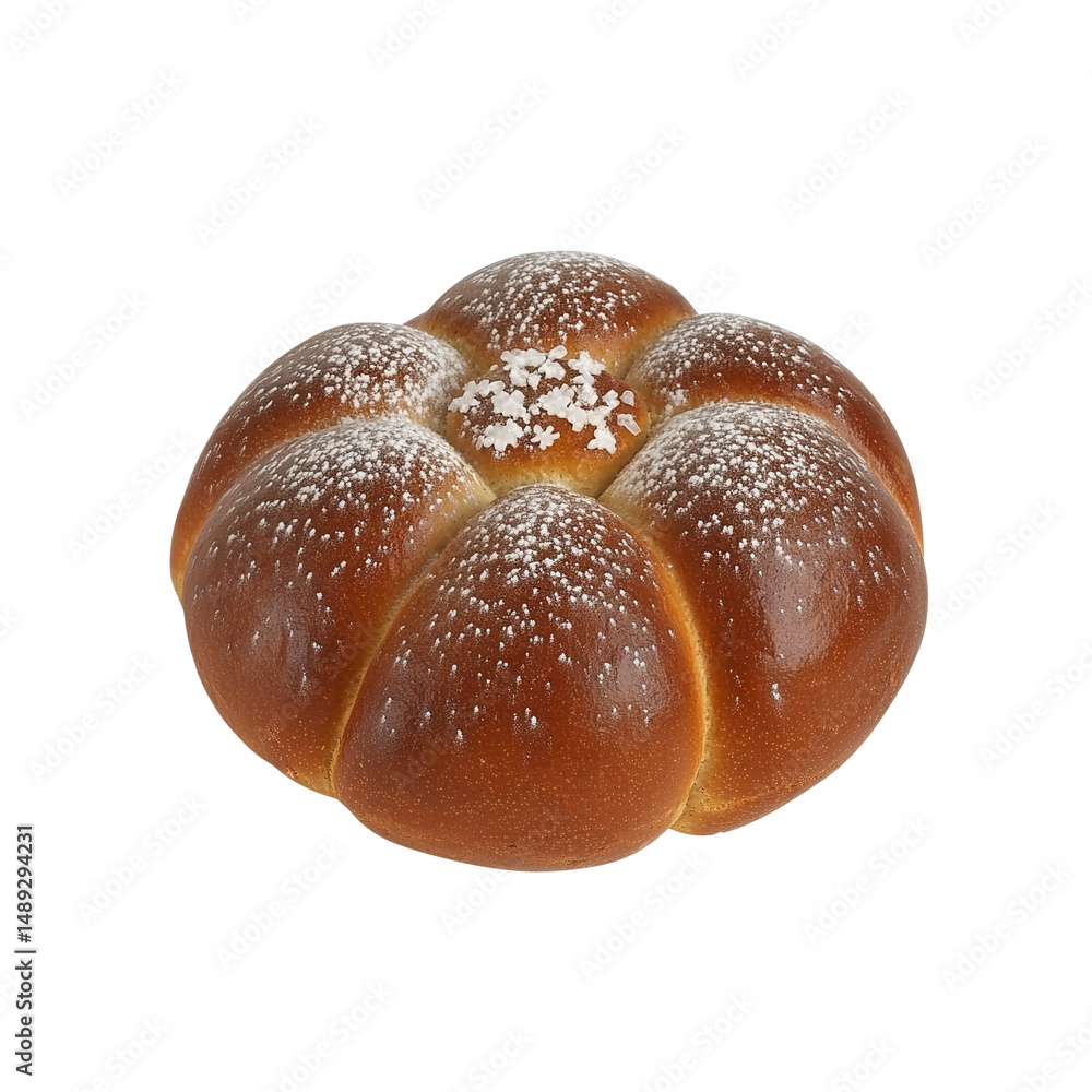 Fototapeta premium Delicious Flower-Shaped Brioche Bread with Powdered Sugar