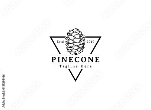 Simple and premium pinecone logo design vector illustration. Pinecone logo design template