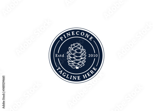 Simple and premium pinecone logo design vector illustration. Pinecone logo design template