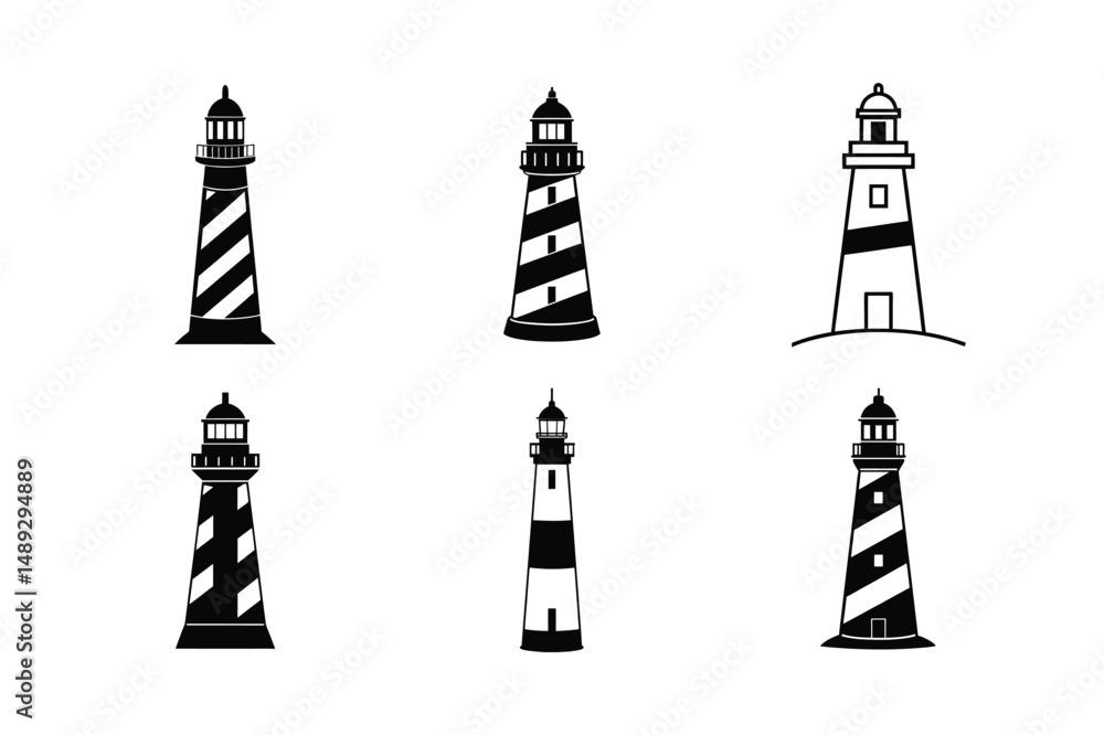 Fototapeta premium 3d Style Lighthouse Vector Design Realistic Shadow