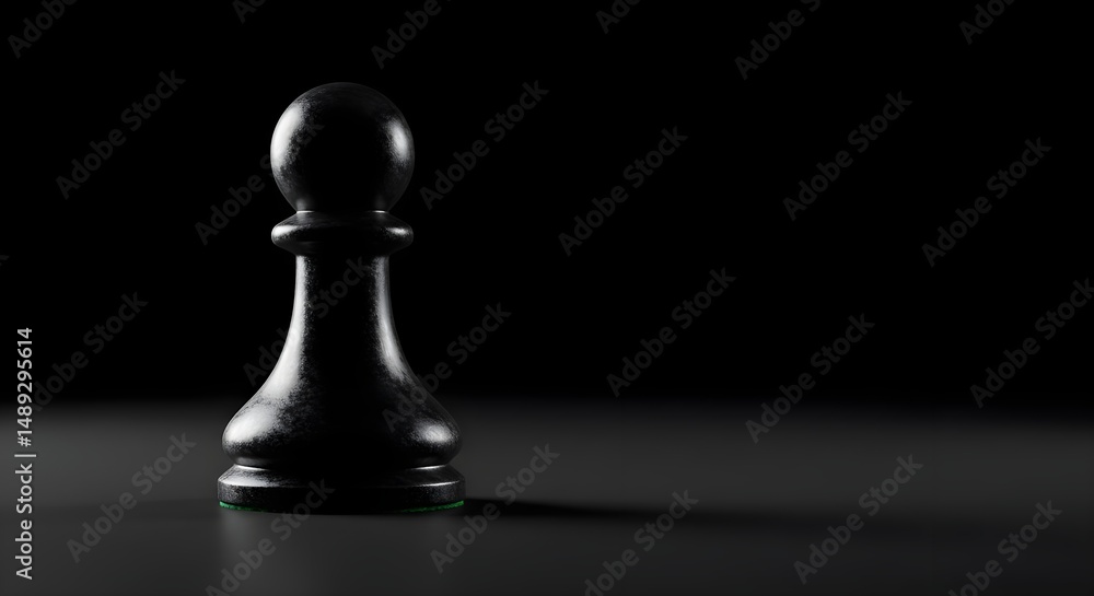 Black Pawn on Dark Surface with Transparent Background in High Quality Black Pawn on Dark Surface with Transparent Background in High Quality