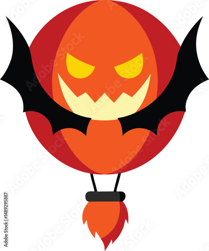 vector illustration of a red devil with wings