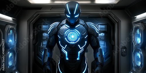 Futuristic armored figure