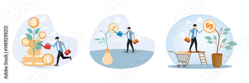 Savings or wealth management concept. Monetize idea concept. Harvest money.