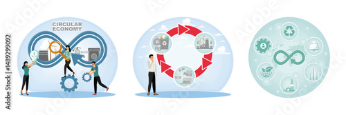 Circular Economy Concept. Environment friendly.  Eco Friendly and Infinity Symbol.