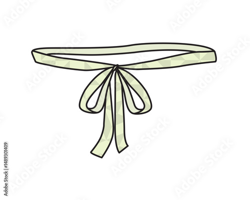 Boys shoestring belt vector mockup template technical flat design.