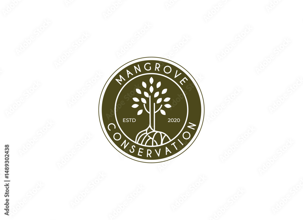 Fototapeta premium Mangrove Tree Vegetation Premium and Luxury Brand Identity Logo