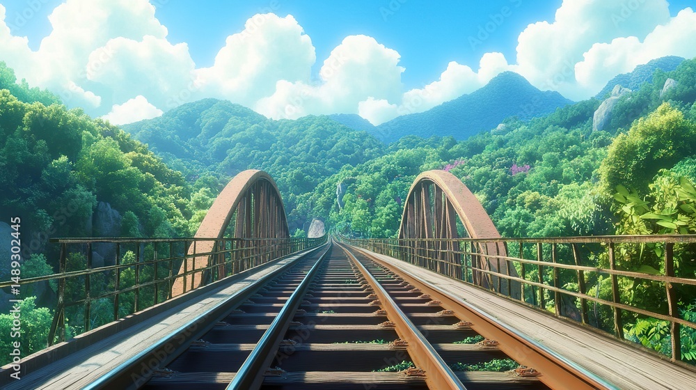 Obraz premium railway bridge in the mountains