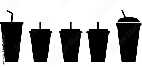 Paper cup silhouette, high quality vector
