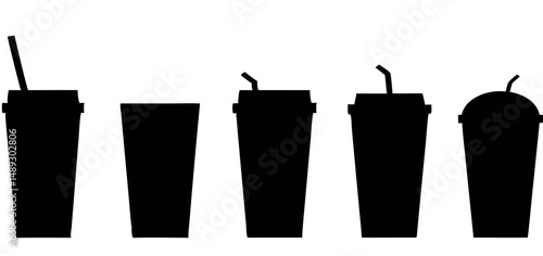 Paper cup silhouette, high quality vector