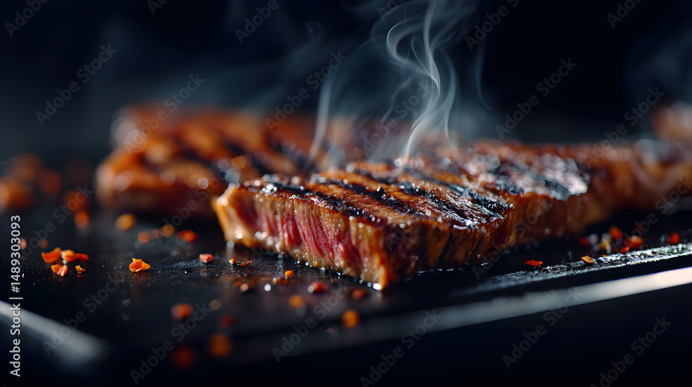 A Close Up Of A Steak Being Cooked On A Grill (AI Image) A Close Up Of A Steak Being Cooked On A Grill (AI Image)